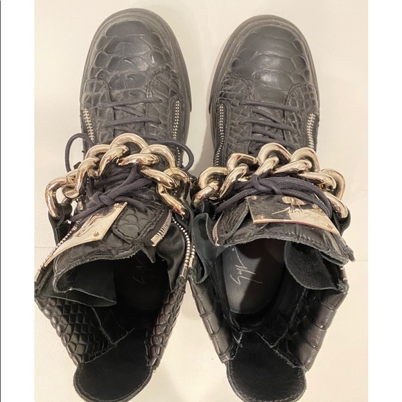 GIUSEPPE ZANOTTI Croc Effect Sneakers Sz40 - Picture 5 of 6